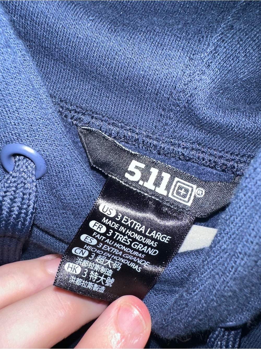 5.11 Navy Blue Hoodie Sweatshirt - Picture 5 of 8